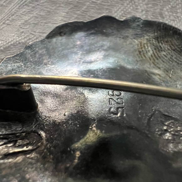 Mid-century silver with enamel floral brooch - Picture 3 of 4